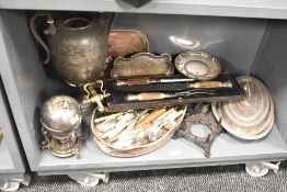 A quantity of 19th to 20th-century metalware, to include a Kerr and Phillips of Sheffield carving