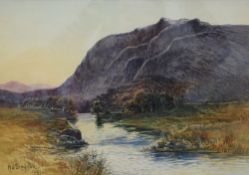 *Local Interest* H.B. Simpson (British 19th Century) watercolour, a mountainous river scene,