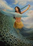 Sergi Yatsenko (UAE Contemporary) Oil on canvas 'Belly Dance', an accomplished depiction of a female