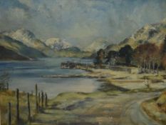 Gourley (20th Century) oil on board 'Loch Lomond from Rowardennan', an impressionistic winter