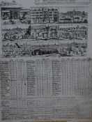 20th Century reproduction of a plague broadsheet, showing the progress of the disease and statistics