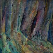 *Local Interest* Jennifer Wheten (British 1941-2021) Acrylic / mixed media on board 'Blue