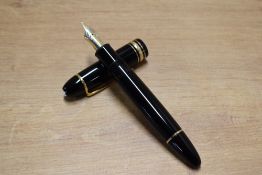 A Montblanc Meisterstuck 149 piston fill fountain pen in Black having 4810 18K Montblanc 750 nib.