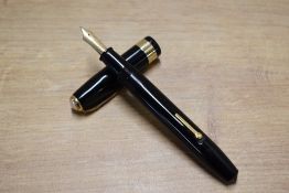 A Conway Stewart Executive 60 lever fill fountain pen in Black with wide cap band having Duro Conway