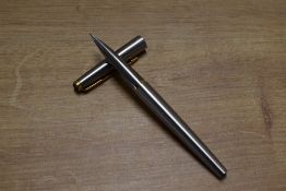 A Parker 50 cartridge fill fountain pen in Flighter Steel with Gold trim