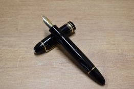 A Montblanc Meisterstuck 149 piston fill fountain pen in Black having 4810 18K Montblanc 750 nib.