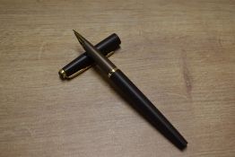 A Parker 50 converter fill fountain pen in Matte Brown with Gold trim