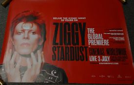A David Bowie ' Ziggy Stardust ' the movie , global premiere promo poster measuring 107 cm X 77 cm -