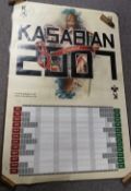 An Kasabian double sided promo poster measuring a huge 5ft by 125 cm - been kept rolled not folded -