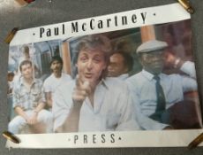 A Paul McCartney poster for the 'Press' 1986 - measures 5ft by 102 cm - does have some wear to edges