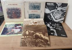 A 12 record mixed lot Folk / SSW related vinyl records with Clannad , Phil Ochs - VG/VG ( some