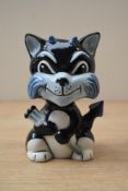 A Lorna Bailey Art-Deco style cat study 'Devil The Cat' in limited edition 2/3 colourway, measures