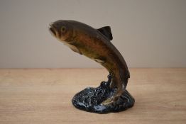 A Beswick Pottery Rainbow Trout study, model number 1032, designed by Arthur Gredington in brown and