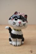 A Lorna Bailey Art-Deco style cat study 'Sophie' in limited edition 1/1 colourway, measures 13cm