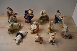 A group of eleven David Corbridge Piggin' studies comprising '@*?!' 1997 without original box, '