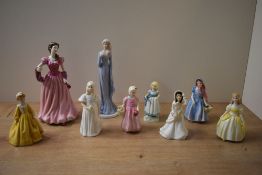 A group of six Royal Doulton bone china figurines comprising 'Helen' HN 2994, 'Bridesmaid' HN