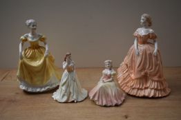 A group of four Coalport bone china figurines comprising Debutantes 'Beth', Debutantes 'Lauren',