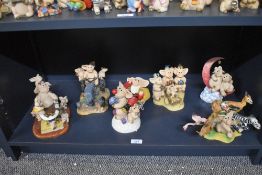 A group of six large David Corbridge Piggin' studies comprising 'Bathtime' 1997 limited edition