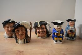 A group of five Toby character jugs to include Royal Doulton bone china 'Sir Francis Drake' D6805