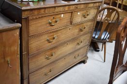 A 19th Century mahogany chest of two short over three long drawers , dimensions H108 W120 D55cm