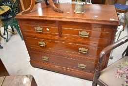 A Victorian mahogany chest of two over two drawers, dimensions approx. W107 D50 H83cm