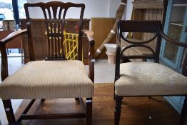 Two (not a pair) 19th Century mahogany carver chairs