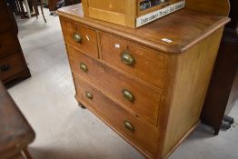 A Victorian pine wash stand style chest of two over two drawers, dimensions approx. W91 D52 H94cm