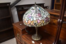 A reproduction Tiffany style table lamp
