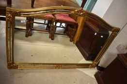 A modern gilt framed over mantel wall mirror, width approx. 128cm