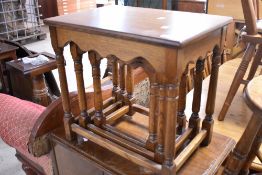 A vintage oak nest in the Priory style, largest dimensions approx. 51 x 64cm