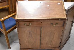 An Edwardian mahogany bureau , width approx. 77cm, depth 47cm, height 100cm