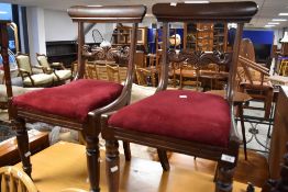 A pair of 19th Century mahogany rail back dining chairs