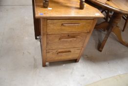 An early to mid 20th Century golden oak three drawer chest , dimensions approx. W52.5 D45 H65.5cm