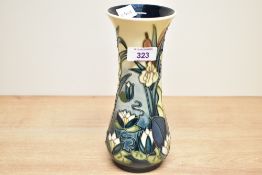 A 20th-century Moorcroft Pottery 'Lamia' vase, designed by Rachel Bishop, featuring a tall tube-