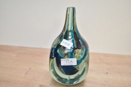 A late 20th-century Maltese Mdina Art Glass faceted cube vase, thought to be after Eric Dobson,