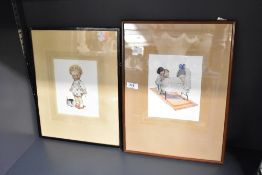 Two early 20th-century Mabel Lucie Attwell (British 1879-1964) mounted illustrative prints, to