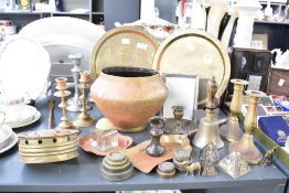 A large quantity of 20th-century decorative metalware, to include a selection of brass postal