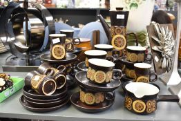 A quantity of mid to late 20th-century Denby stoneware 'Arabesque' tea and coffee service,