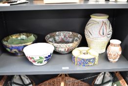 A selection of 19th and 20th-century pottery ware, to include a Maling pottery of Newcastle 'Dragon'