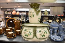 A large late 20th-century ironstone Blakeney Pottery Limited of Staffordshire basin; sold with a