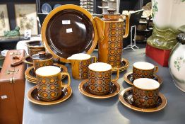 A mid 20th-century Hornsea Pottery 'Bronte' part tea and coffee service, featuring a high-glazed,
