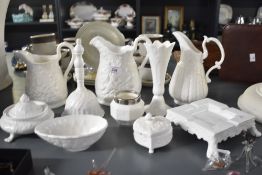 A quantity of Crown Staffordshire bone china 'Surrey Collection' ware, featuring two ewers of cherub