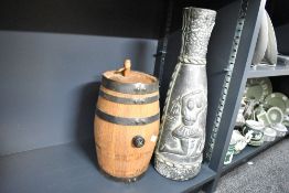 Two 20th-century sundry homewares, including a large Art Pottery lampfoot depicting a male and