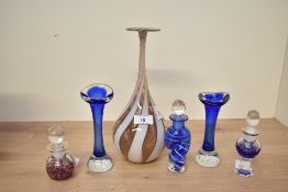 A quantity of 20th-century studio art glass, to include three Andrew Sanders and David Wallace (