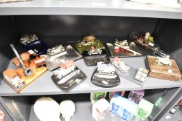 A quantity of 20th-century matchbox desk ashtrays, to include three Lesney examples, a wooden