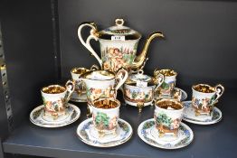 A quantity of 20th-century Italian Capodimonte (Real Fabbrica di Capodimonte) porcelain tea service,