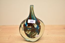 A late 20th-century Maltese Mdina Art Glass faceted cube vase, thought to be after Eric Dobson,