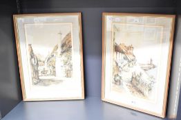 After Reginald H Smallridge (British 1838-1939) two coloured etchings, Mars Hill, Lynmouth, Devon