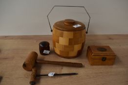 A quantity of mid 20th-century sundry woodwork, to include a Cambridge Ware 'Checkerboard' ice