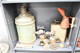 A selection of vintage motor oil metal memorabilia, to include a large green Castor motor oil